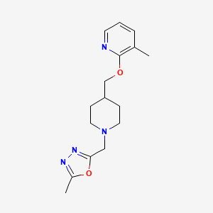 3-Methyl-2-({1-[(5-methyl-1,3,4-oxadiazol-2-yl)methyl]piperidin-4-yl}methoxy)pyridine