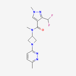 molecular formula C15H18F2N6O B12228986 3-(difluoromethyl)-N,1-dimethyl-N-[1-(6-methylpyridazin-3-yl)azetidin-3-yl]-1H-pyrazole-4-carboxamide 