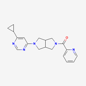 molecular formula C19H21N5O B12229031 4-Cyclopropyl-6-[5-(pyridine-2-carbonyl)-octahydropyrrolo[3,4-c]pyrrol-2-yl]pyrimidine 