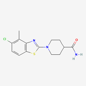 molecular formula C14H16ClN3OS B12229042 1-(5-Chloro-4-methyl-1,3-benzothiazol-2-yl)piperidine-4-carboxamide 