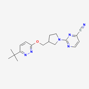 2-(3-{[(6-Tert-butylpyridazin-3-yl)oxy]methyl}pyrrolidin-1-yl)pyrimidine-4-carbonitrile