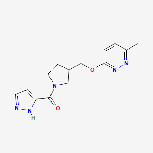 3-methyl-6-{[1-(1H-pyrazole-3-carbonyl)pyrrolidin-3-yl]methoxy}pyridazine