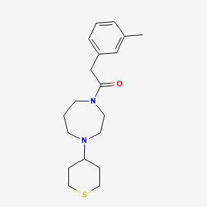 molecular formula C19H28N2OS B12229123 2-(3-Methylphenyl)-1-[4-(thian-4-yl)-1,4-diazepan-1-yl]ethan-1-one 