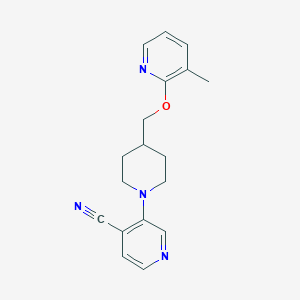 molecular formula C18H20N4O B12229137 3-(4-{[(3-Methylpyridin-2-yl)oxy]methyl}piperidin-1-yl)pyridine-4-carbonitrile 