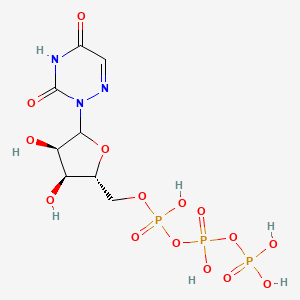 molecular formula C8H14N3O15P3 B1222916 [[(2R,3S,4R)-5-(3,5-dioxo-1,2,4-triazin-2-yl)-3,4-dihydroxyoxolan-2-yl]methoxy-hydroxyphosphoryl] phosphono hydrogen phosphate CAS No. 6198-30-7
