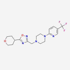 1-{[5-(Oxan-4-yl)-1,2,4-oxadiazol-3-yl]methyl}-4-[5-(trifluoromethyl)pyridin-2-yl]piperazine