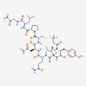 molecular formula C45H69N11O12S2 B1222918 1-Deaminopenicillamine-oxytocin CAS No. 6663-74-7