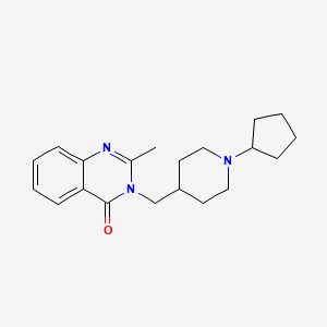 molecular formula C20H27N3O B12229194 3-[(1-Cyclopentylpiperidin-4-yl)methyl]-2-methyl-3,4-dihydroquinazolin-4-one 