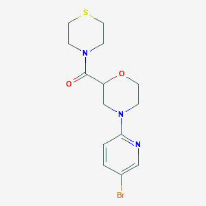 molecular formula C14H18BrN3O2S B12229215 4-(5-Bromopyridin-2-yl)-2-(thiomorpholine-4-carbonyl)morpholine 