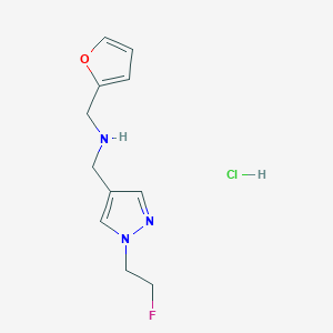 molecular formula C11H15ClFN3O B12229261 1-[1-(2-fluoroethyl)-1H-pyrazol-4-yl]-N-(2-furylmethyl)methanamine 