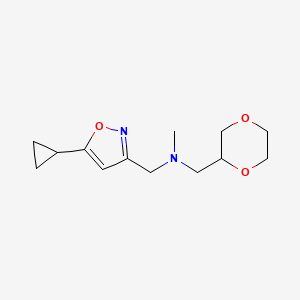 molecular formula C13H20N2O3 B12229301 [(5-Cyclopropyl-1,2-oxazol-3-yl)methyl][(1,4-dioxan-2-yl)methyl]methylamine 