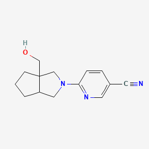 molecular formula C14H17N3O B12229360 6-[3a-(Hydroxymethyl)-octahydrocyclopenta[c]pyrrol-2-yl]pyridine-3-carbonitrile 