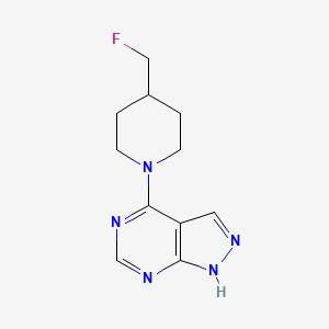 molecular formula C11H14FN5 B12229378 4-(fluoromethyl)-1-{1H-pyrazolo[3,4-d]pyrimidin-4-yl}piperidine 