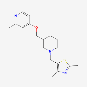 molecular formula C18H25N3OS B12229400 4-({1-[(2,4-Dimethyl-1,3-thiazol-5-yl)methyl]piperidin-3-yl}methoxy)-2-methylpyridine 