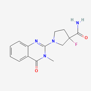 3-Fluoro-1-(3-methyl-4-oxo-3,4-dihydroquinazolin-2-yl)pyrrolidine-3-carboxamide