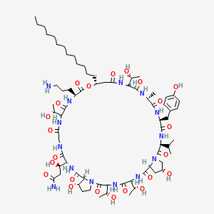 molecular formula C71H116N14O23 B1222944 Lipopeptidolactone FR901469 