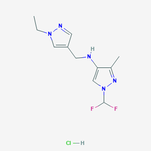 1-(difluoromethyl)-N-[(1-ethylpyrazol-4-yl)methyl]-3-methylpyrazol-4-amine;hydrochloride