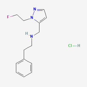 N-[[2-(2-fluoroethyl)pyrazol-3-yl]methyl]-2-phenylethanamine;hydrochloride