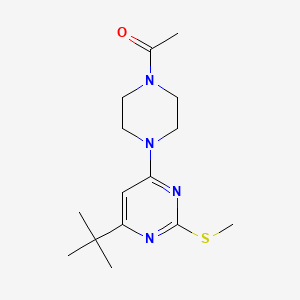 1-{4-[6-Tert-butyl-2-(methylsulfanyl)pyrimidin-4-yl]piperazin-1-yl}ethan-1-one