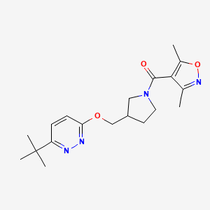 3-Tert-butyl-6-{[1-(3,5-dimethyl-1,2-oxazole-4-carbonyl)pyrrolidin-3-yl]methoxy}pyridazine