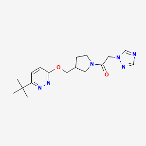 1-(3-{[(6-tert-butylpyridazin-3-yl)oxy]methyl}pyrrolidin-1-yl)-2-(1H-1,2,4-triazol-1-yl)ethan-1-one