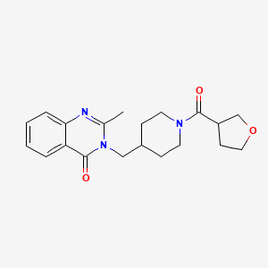 molecular formula C20H25N3O3 B12229547 2-Methyl-3-{[1-(oxolane-3-carbonyl)piperidin-4-yl]methyl}-3,4-dihydroquinazolin-4-one 