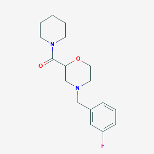 4-[(3-Fluorophenyl)methyl]-2-(piperidine-1-carbonyl)morpholine