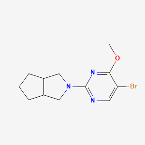 molecular formula C12H16BrN3O B12229565 5-Bromo-4-methoxy-2-{octahydrocyclopenta[c]pyrrol-2-yl}pyrimidine 