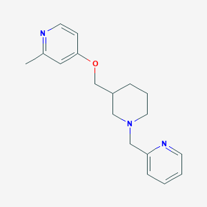 molecular formula C18H23N3O B12229571 2-Methyl-4-({1-[(pyridin-2-yl)methyl]piperidin-3-yl}methoxy)pyridine 