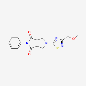 molecular formula C16H16N4O3S B12229590 5-[3-(Methoxymethyl)-1,2,4-thiadiazol-5-yl]-2-phenyl-octahydropyrrolo[3,4-c]pyrrole-1,3-dione 