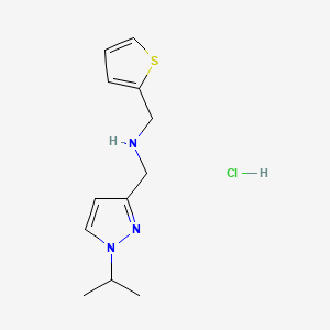 molecular formula C12H18ClN3S B12229640 1-(1-isopropyl-1H-pyrazol-3-yl)-N-(2-thienylmethyl)methanamine 