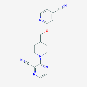 3-(4-{[(4-Cyanopyridin-2-yl)oxy]methyl}piperidin-1-yl)pyrazine-2-carbonitrile