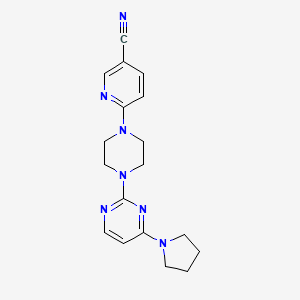 6-{4-[4-(Pyrrolidin-1-yl)pyrimidin-2-yl]piperazin-1-yl}pyridine-3-carbonitrile