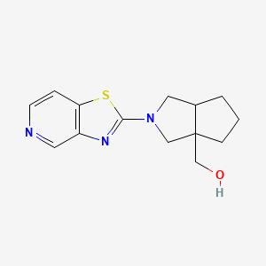 molecular formula C14H17N3OS B12229667 (2-{[1,3]Thiazolo[4,5-c]pyridin-2-yl}-octahydrocyclopenta[c]pyrrol-3a-yl)methanol 