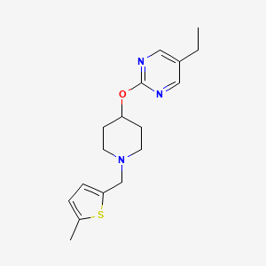 5-Ethyl-2-({1-[(5-methylthiophen-2-yl)methyl]piperidin-4-yl}oxy)pyrimidine