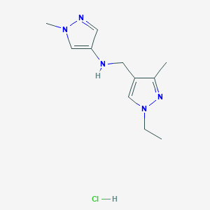 N-[(1-ethyl-3-methylpyrazol-4-yl)methyl]-1-methylpyrazol-4-amine;hydrochloride