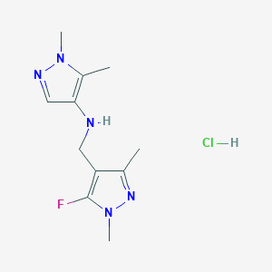 N-[(5-fluoro-1,3-dimethylpyrazol-4-yl)methyl]-1,5-dimethylpyrazol-4-amine;hydrochloride