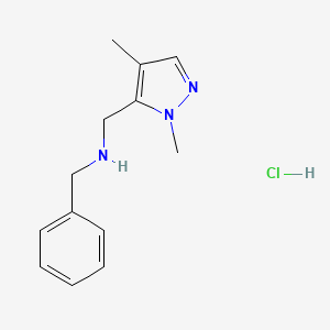 N-[(2,4-dimethylpyrazol-3-yl)methyl]-1-phenylmethanamine;hydrochloride