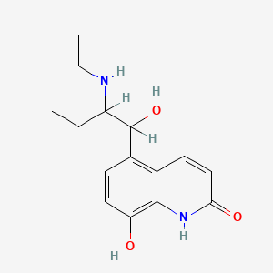 molecular formula C15H20N2O3 B1222972 5-[2-(Ethylamino)-1-hydroxybutyl]-8-hydroxyquinolin-2(1h)-one CAS No. 6633-17-6