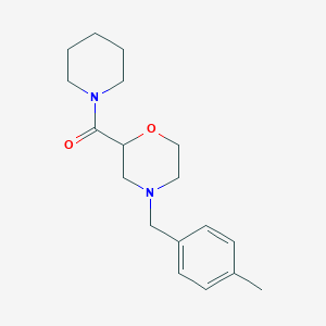 4-[(4-Methylphenyl)methyl]-2-(piperidine-1-carbonyl)morpholine