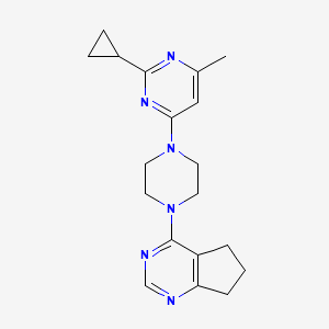 4-(4-{5H,6H,7H-cyclopenta[d]pyrimidin-4-yl}piperazin-1-yl)-2-cyclopropyl-6-methylpyrimidine