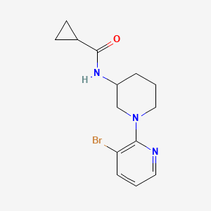 molecular formula C14H18BrN3O B12229833 N-[1-(3-bromopyridin-2-yl)piperidin-3-yl]cyclopropanecarboxamide 