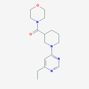 molecular formula C16H24N4O2 B12229880 4-[1-(6-Ethylpyrimidin-4-yl)piperidine-3-carbonyl]morpholine 