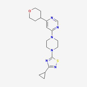 4-[4-(3-Cyclopropyl-1,2,4-thiadiazol-5-yl)piperazin-1-yl]-6-(oxan-4-yl)pyrimidine