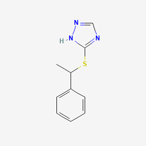 molecular formula C10H11N3S B12229892 3-[(1-phenylethyl)sulfanyl]-4H-1,2,4-triazole 