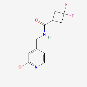 molecular formula C12H14F2N2O2 B12229916 3,3-difluoro-N-[(2-methoxypyridin-4-yl)methyl]cyclobutane-1-carboxamide 