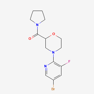 4-(5-Bromo-3-fluoropyridin-2-yl)-2-(pyrrolidine-1-carbonyl)morpholine