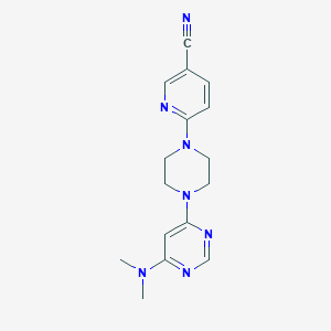 molecular formula C16H19N7 B12229973 6-{4-[6-(Dimethylamino)pyrimidin-4-yl]piperazin-1-yl}pyridine-3-carbonitrile 