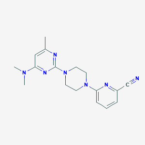 molecular formula C17H21N7 B12230004 6-{4-[4-(Dimethylamino)-6-methylpyrimidin-2-yl]piperazin-1-yl}pyridine-2-carbonitrile 