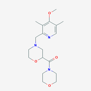 4-[(4-Methoxy-3,5-dimethylpyridin-2-yl)methyl]-2-(morpholine-4-carbonyl)morpholine